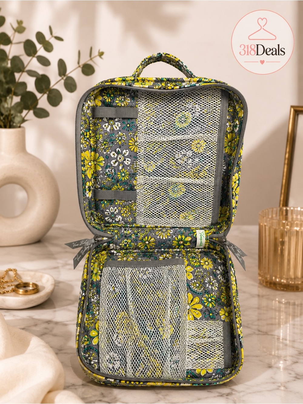 Vera Bradley Travel Organizer Bag Yellow Floral
